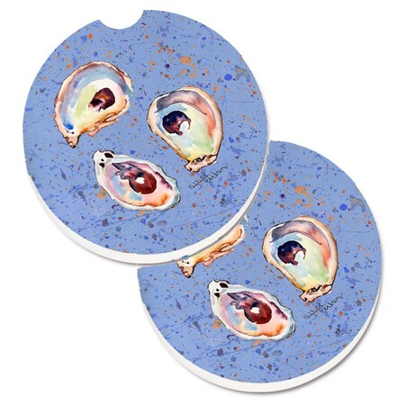 Carolines Treasures Oyster Set of 2 Cup Holder Car Coaster 8456CARC